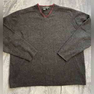 Vtg Mens Royal Robbins 100% Lambswool Sweater Gray XL